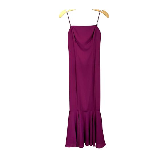 Fame & Partners Fuchsia Magenta Chiffon A-line Flounce Hem Formal Dress Sz 0 - Picture 1 of 8